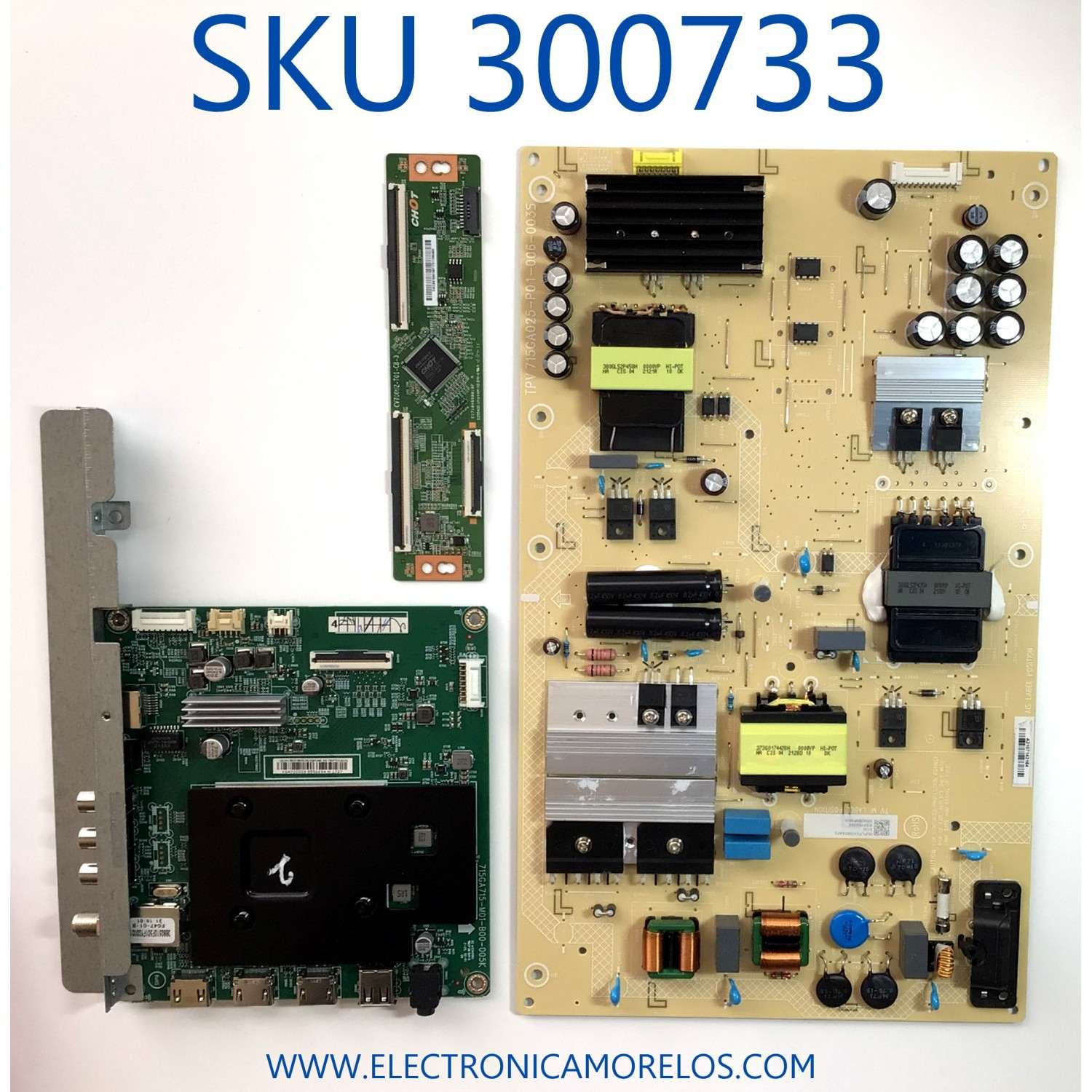 KIT DE TARJETAS PARA TV INSIGNIA / MAIN XKCB02K095 / 715GA715-M01-B00-005K / (G)XKCB02K095010X / FUENTE PLTVJO681XAF5 / 715GA025-P01-006-003S / T-CON E3CCBB7000150T / CV700U2-T01-CB-3 / DISPLAY CV700U2-T01 / MODELO NS-70DF710NA21
